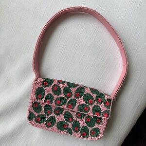 Anthropologie Fiona Beaded Olive Bag